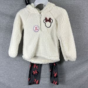 Disney Junior - Size 5T- Minnie Mouse - Pullover Hoodie Sweat Shirt & Pants Set